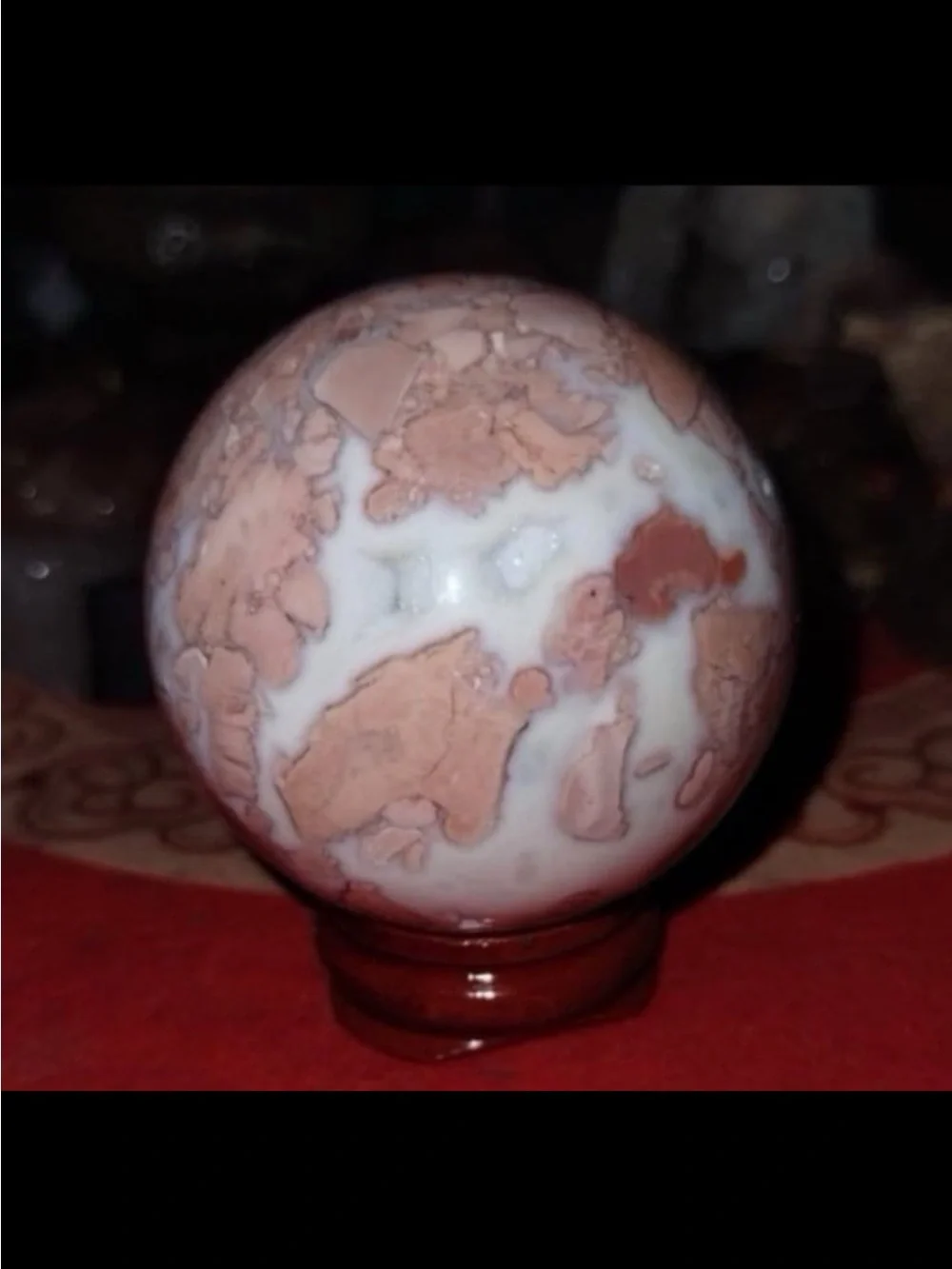 Cotton candy agate sphere